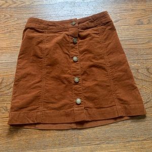 Copper key brown corduroy kids medium mini skirt